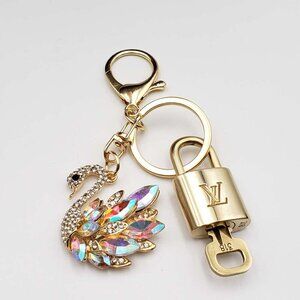 Authentic Louis Vuitton Gold Lock & Key ✨ Bag Charm Unbranded Swan Keychain